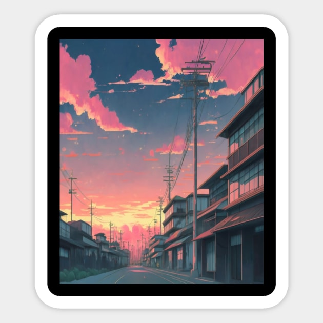 Pink Sunset - Japanese House Sticker by AnimeVision